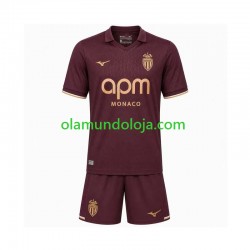 Camisola AS Monaco Criança Equipamento Segundo 2026-2027 Manga Curta